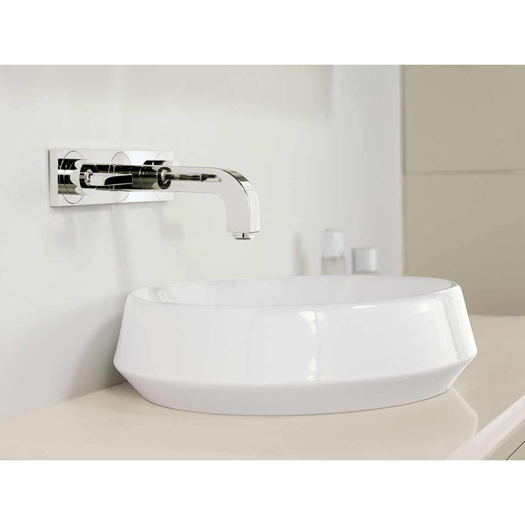 Ronbow Brit 15.75'' White Ceramic Circular Vessel Bathroom Sink Wayfair